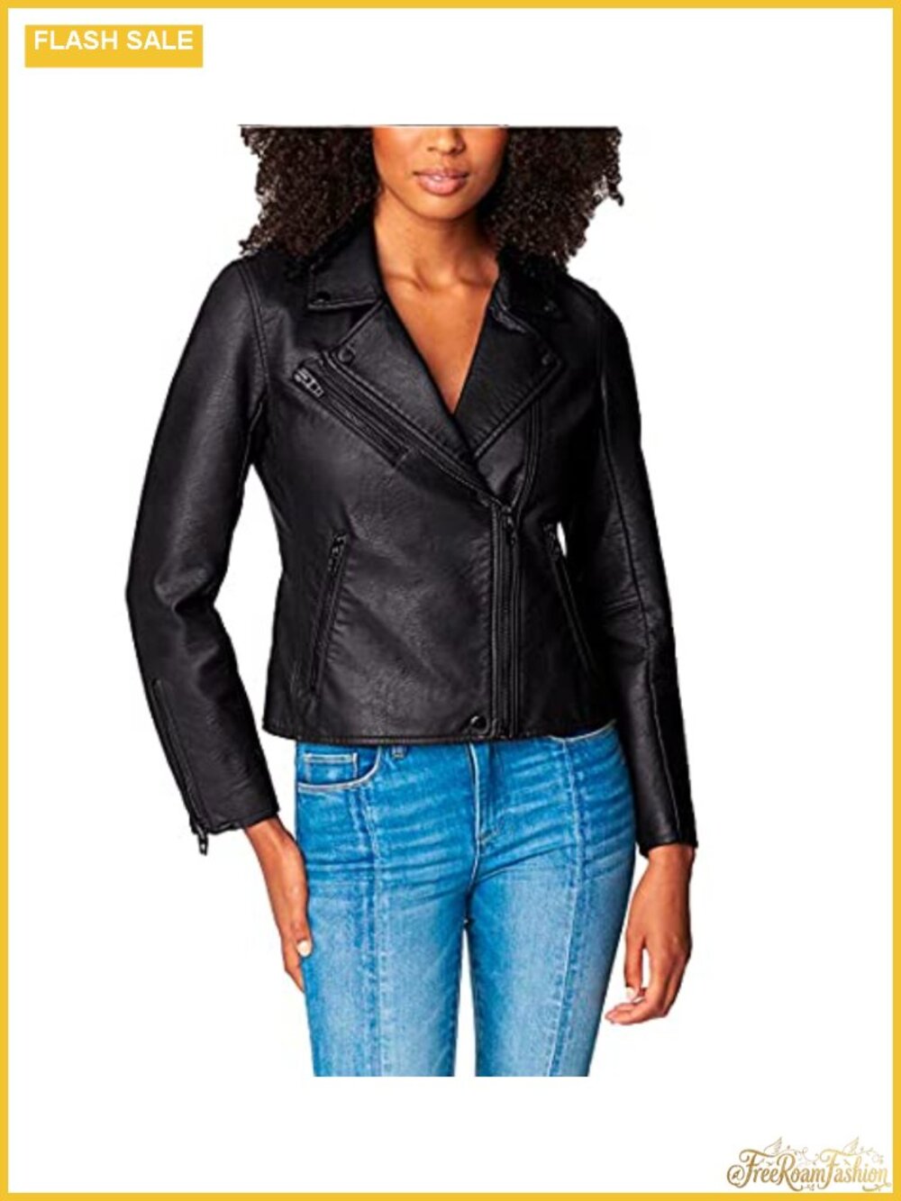 Semi-Fitted Vegan Leather Motorcycle Jacket